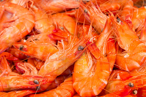 istock Cooked Shrimps at the market 487158493