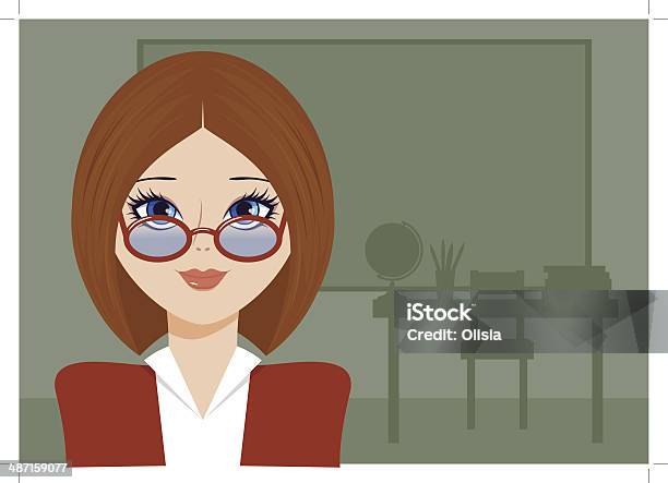 Teacher With Glasses Stock Illustration - Download Image Now - Day, Globe - Navigational Equipment, Adult
