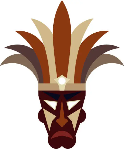 Vector illustration of Tribal mask on a white background