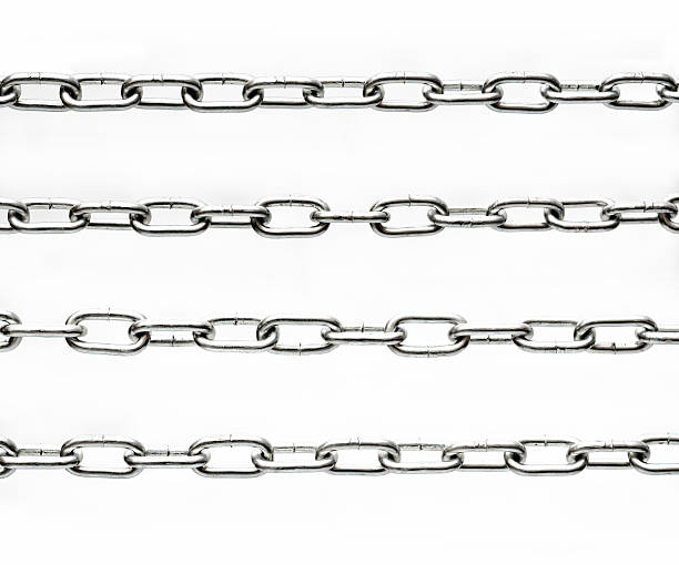 istock Metal chain parts isolated on white background. 487160479