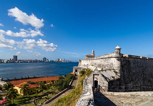 istock Cuba el Morro under blue sky with skyline view 487162642