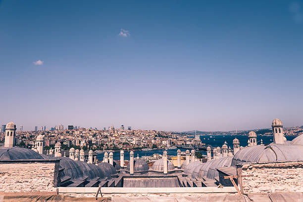 Hohe Blick auf den Bosporus und Istanbul Stadt Meer – Foto