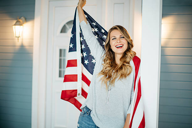istock Woman in front of a house. 487166848