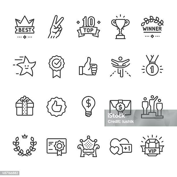 Winning Success And Achievement Vector Icons Stock Illustration - Download Image Now - Adulation, Number 1, Running