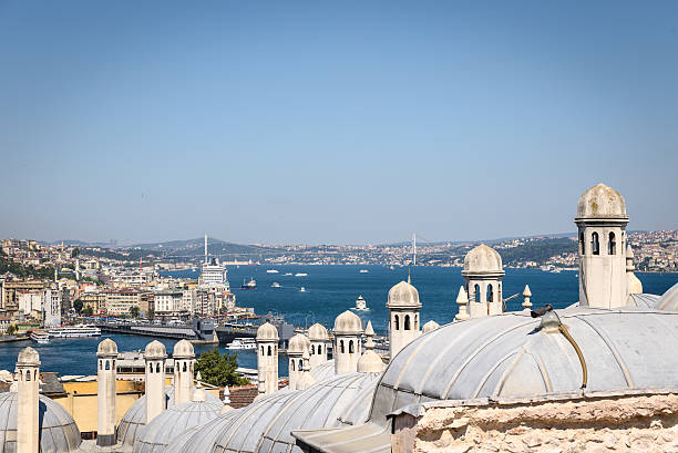 Hohe Blick auf den Bosporus und Istanbul Stadt Meer – Foto