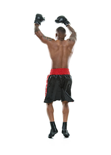 istock Rear view of boxer celebrating his success 487168940
