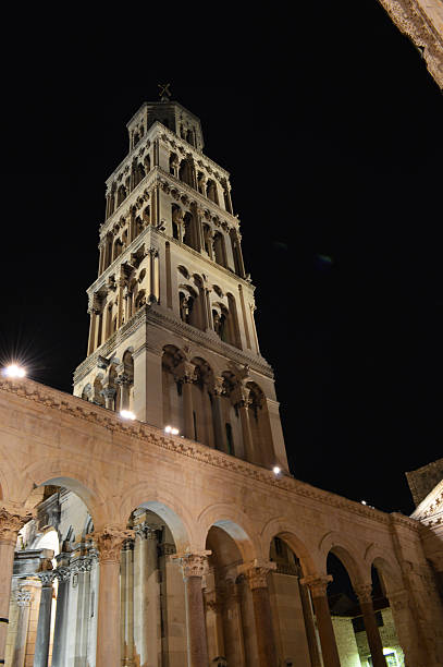 istock split tower of Cathedral of Saint Duje by night 487171434