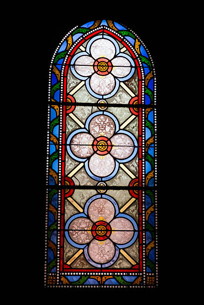 multicolore de vitraux - church window rose window old photos et images de collection