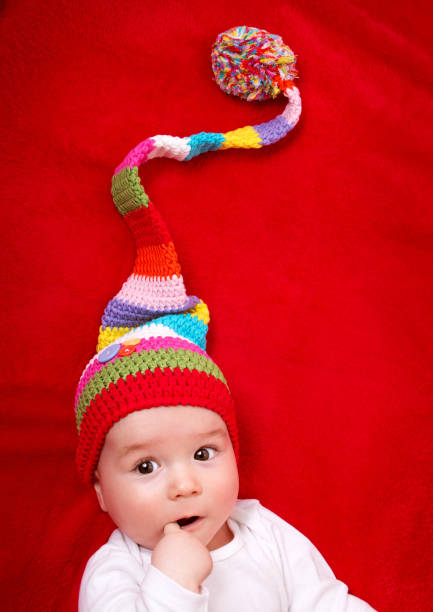 istock Baby in red and white hat 487171958