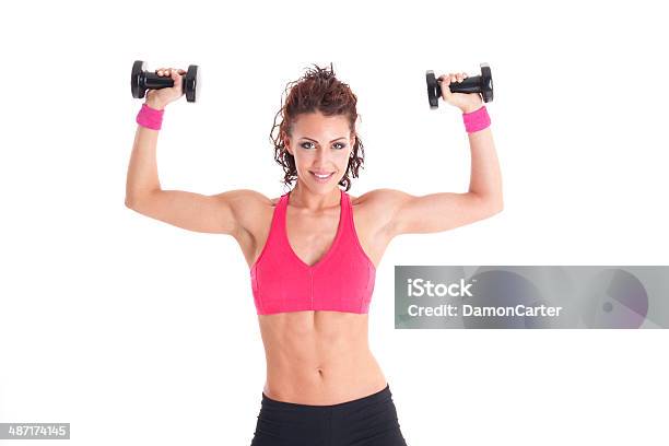 Young Fitness Woman Training With Weights Stock Photo - Download Image Now - Active Lifestyle, Adult, Adults Only