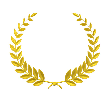 Laurel Wreath isolated on white background. 3D render