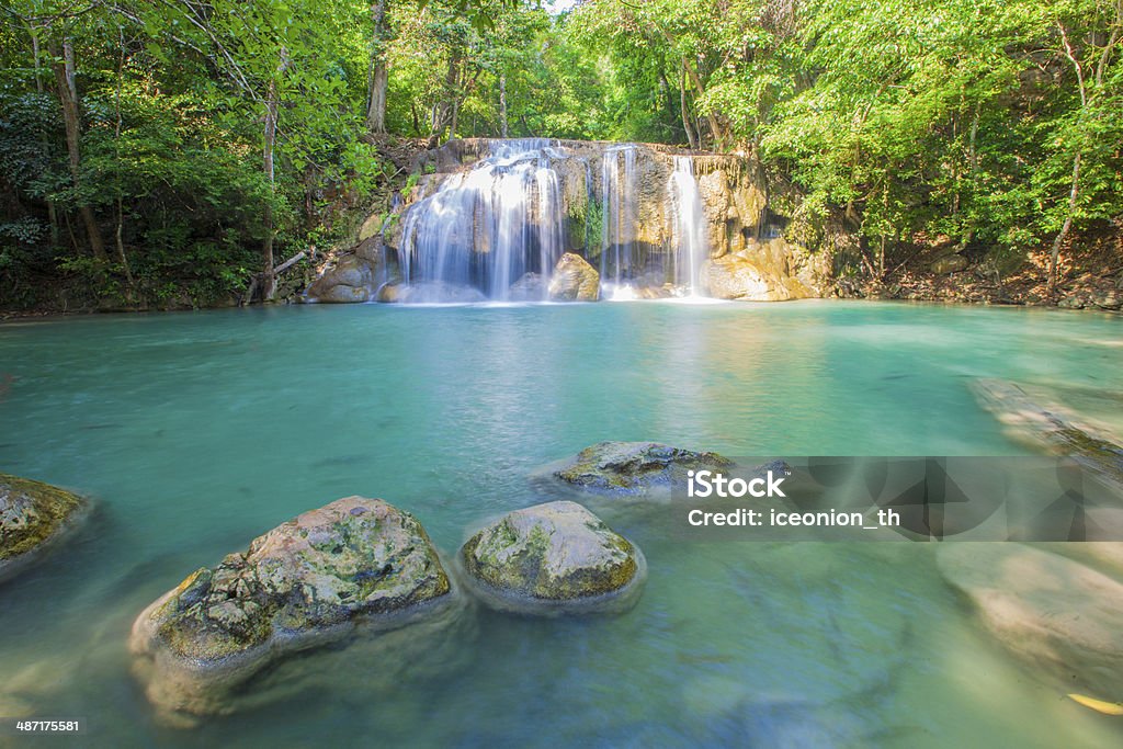 water fall Fairy Forest waterfall captured on long exposure. Chlorophyll Stock Photo
