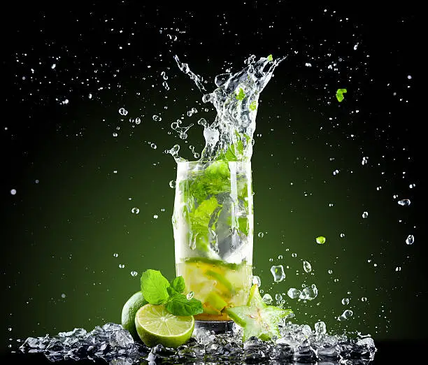 Photo of Ice mojito drink with splash