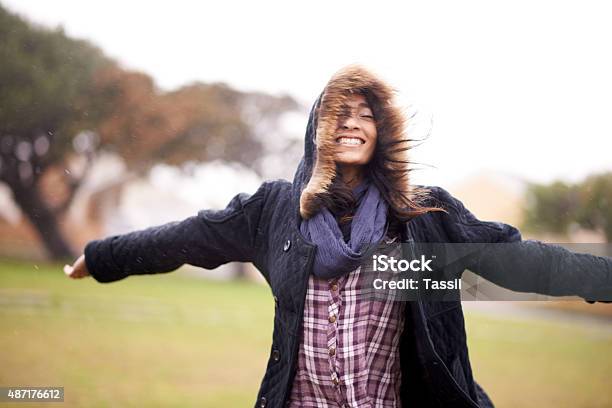 Loving The Raindrops Stock Photo - Download Image Now - 20-29 Years, 2015, Adult