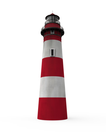 Lighthouse isolated on white background. 3D render