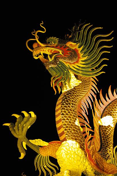 istock Dragon at the night time 487176963