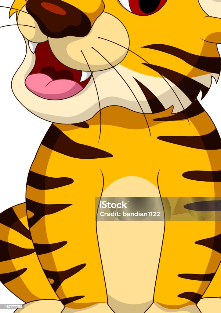 Happy Tiger Sitting Cartoon For You Design Stock Illustration - Download  Image Now - Tiger, Cartoon, Humor - iStock