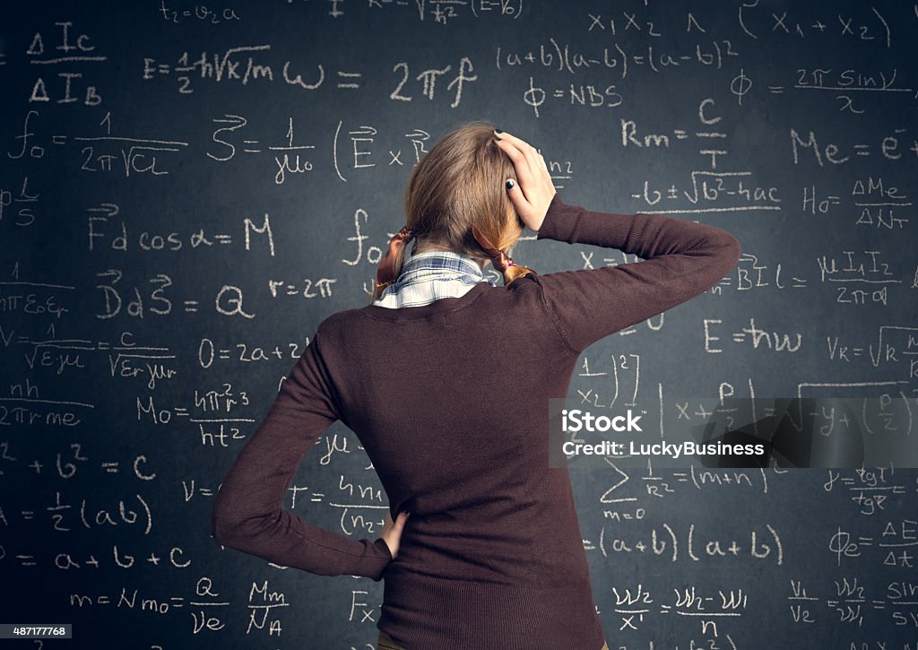 Student have a problem with mathematics worry student have a problem with mathematics Mathematical Symbol Stock Photo