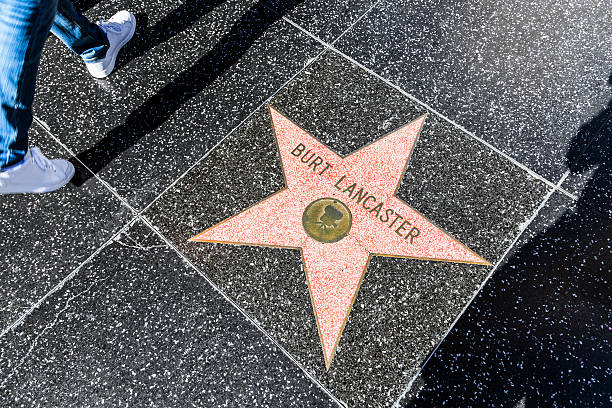 burt lancaster's stern auf hollywood walk of fame - burt lancaster stock-fotos und bilder