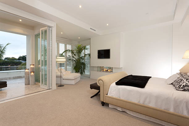 istock Luxurious bedroom with a terrace 487181846