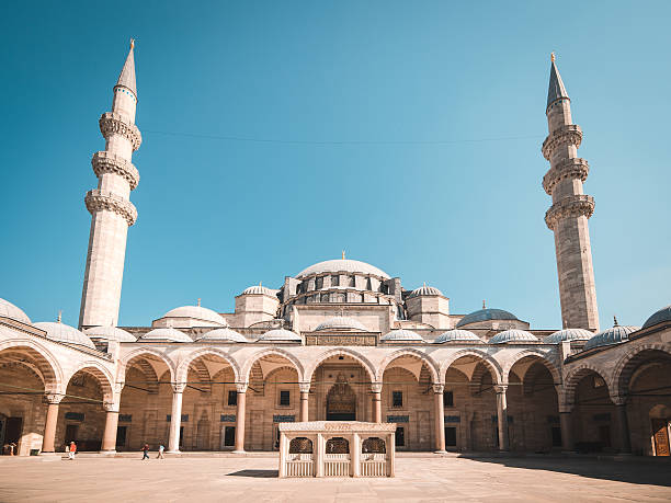 남퐁 장엄한 Suleiman 사원 예식장, 이스탄불, 터키. 스톡 사진