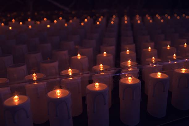 istock Candles in the church 487185350