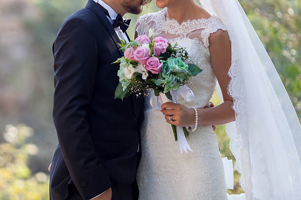 istock Bouquet in Pink and Hands 487185394
