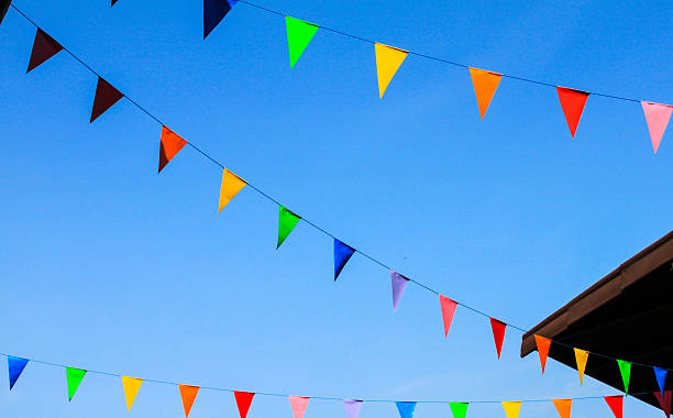 istock Flag colorful for temple fair 487187302
