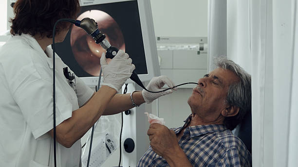 otorhinolaryngology reparto in ospedale. endoscopy nasale - nasal cavity foto e immagini stock