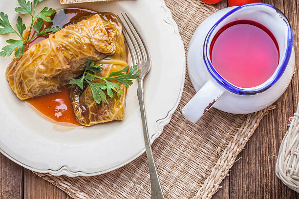 istock Dish of cabbage stuffed with meat. 487194694
