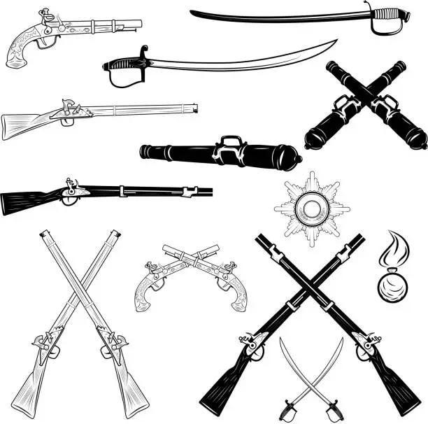 Vector illustration of ancient weapons