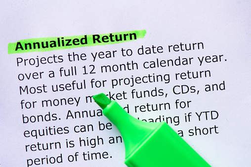 Annualized Return  words highlighted on the white background