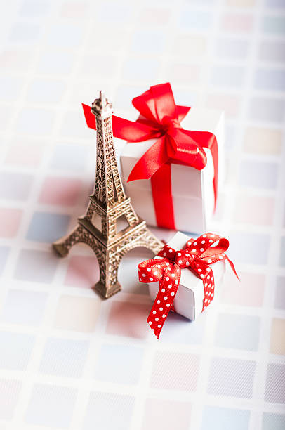 istock Background from the Eiffel Tower souvenir gifts box 487200506