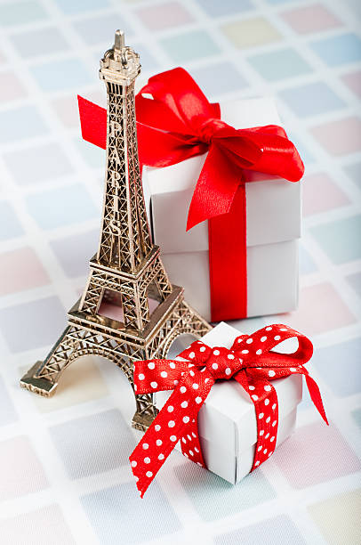 istock Background from the Eiffel Tower souvenir gifts box 487200510