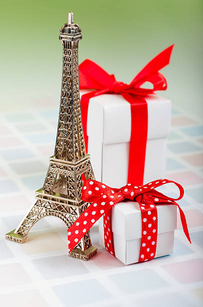 istock Background from the Eiffel Tower souvenir gifts box 487200514
