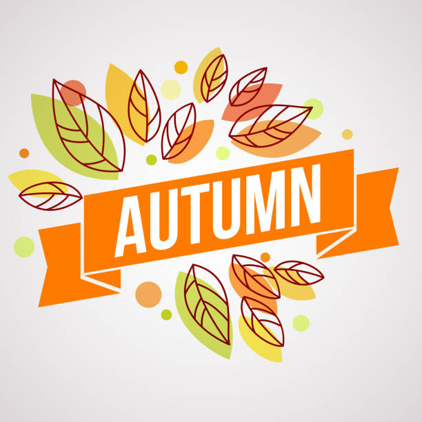 ilustrações de stock, clip art, desenhos animados e ícones de fundo do outono com folhas - internet banner placard ribbon