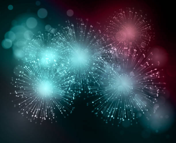wektor wakacje fajerwerki tło - firework display new years eve new year party stock illustrations