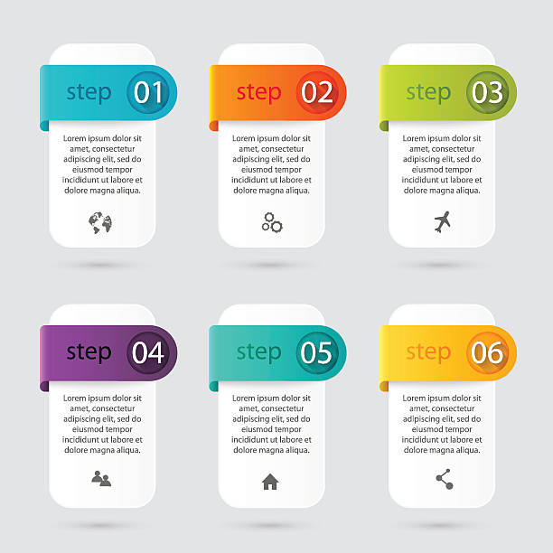 Vector colorful info graphics for your business presentations. Vector colorful info graphics for your business presentations. Can be used for info graphics, graphic or website layout vector, numbered banners, diagram, horizontal cutout lines, web design. graph boxes stock illustrations