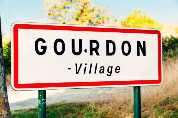 istock Gourdon road sign, Provence 487202458