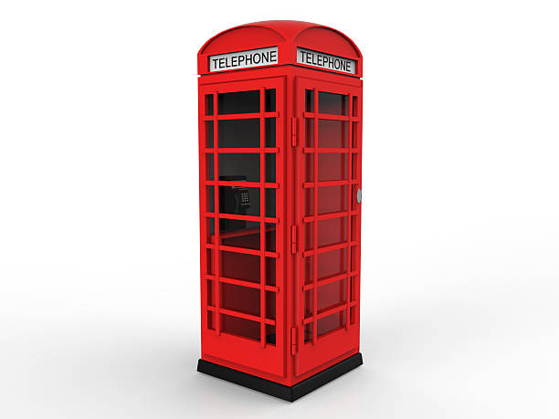 赤い電話ボックス - pay phone telephone telephone booth red ストックフォトと画像
