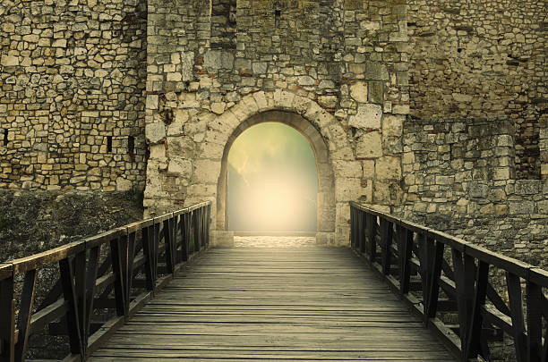 Light at end of the tunnel. Hope metaphor.