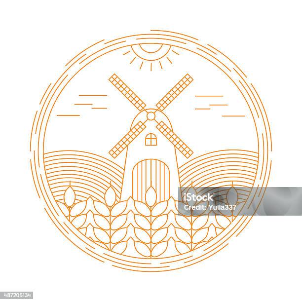 Natural Farm Vector Logo Design Template Agriculture Emblem Stock Illustration - Download Image Now