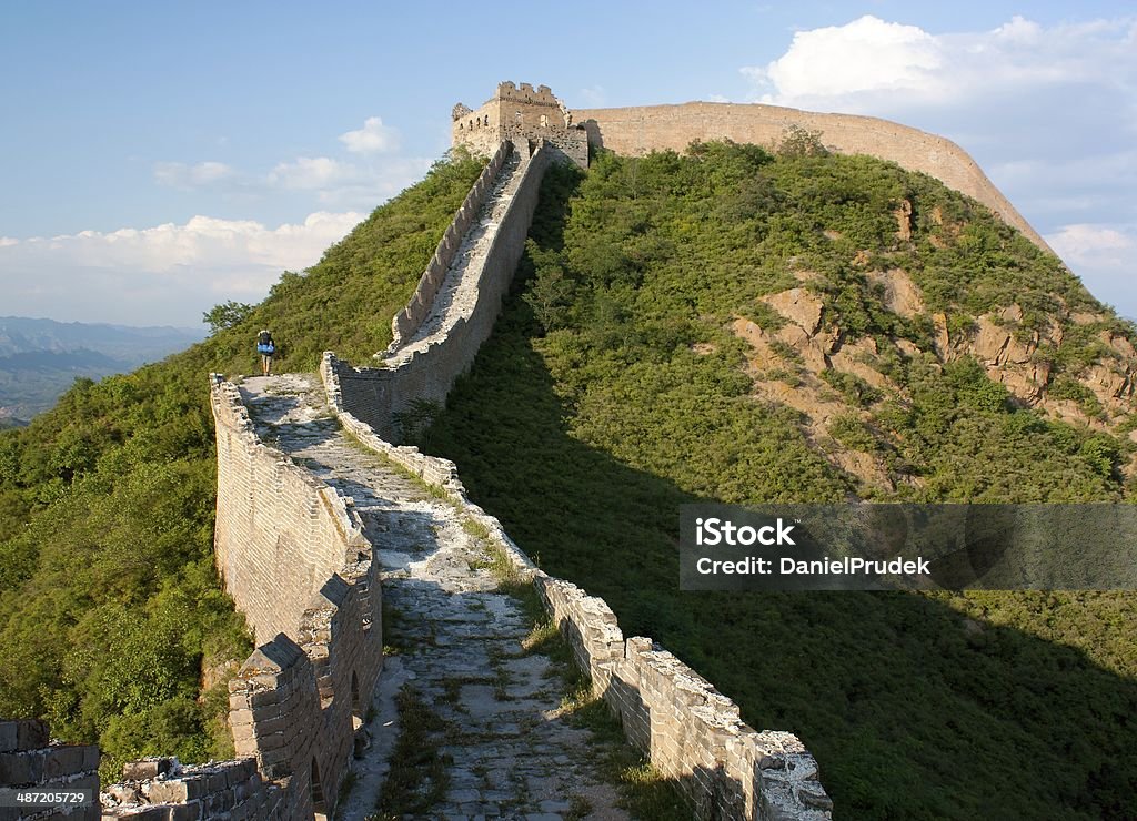 View of Great Wall of China located in Hebei province Ancient Stock Photo