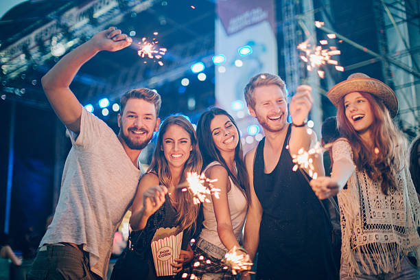 Young people at concert.