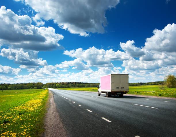 istock asphalt road on dandelion field 487210536