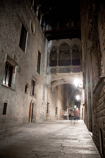 istock old town at night with stone 487213690