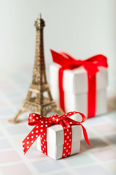 istock Background from the Eiffel Tower souvenir gifts box 487220762