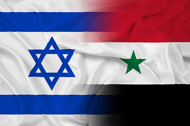 istock Waving Israel and Syria Flag 487221361