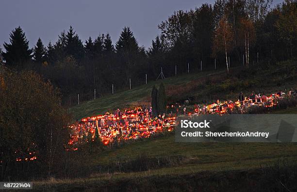 Cemetery Near Vitanova Slovakia Stock Photo - Download Image Now - 2015, Candle, Cemetery