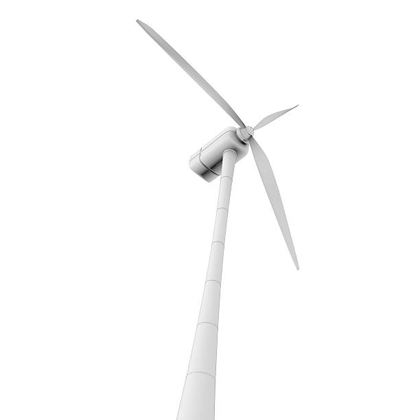 Wind Turbine Wind Turbine isolated on white background. 3D render watermill stock pictures, royalty-free photos & images